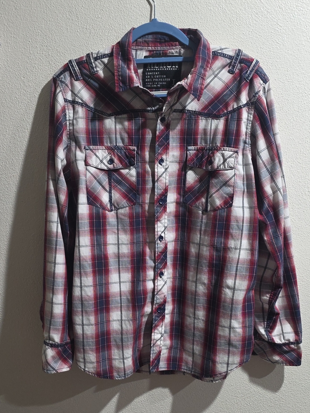 Rerun Cotton/Poly Blend Mens Western Style Button Down